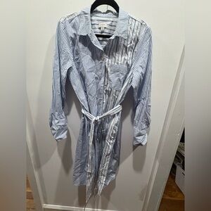 J. Crew Blue and White Striped Dress